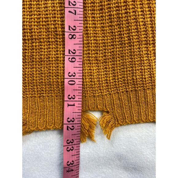No Comment NYU Womens L Mustard Raw Edge Turtleneck Sweater Dress NWT Western - Picture 9 of 9